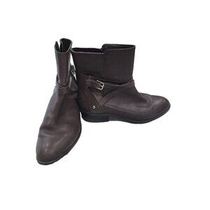 Ralph Lauren Marisol Womens Brown Leather Ankle Zip Boots Booties 7B
